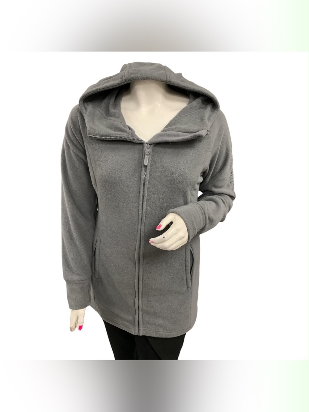 Bench Gray Hooded Teddy Fleece Jacket Size L